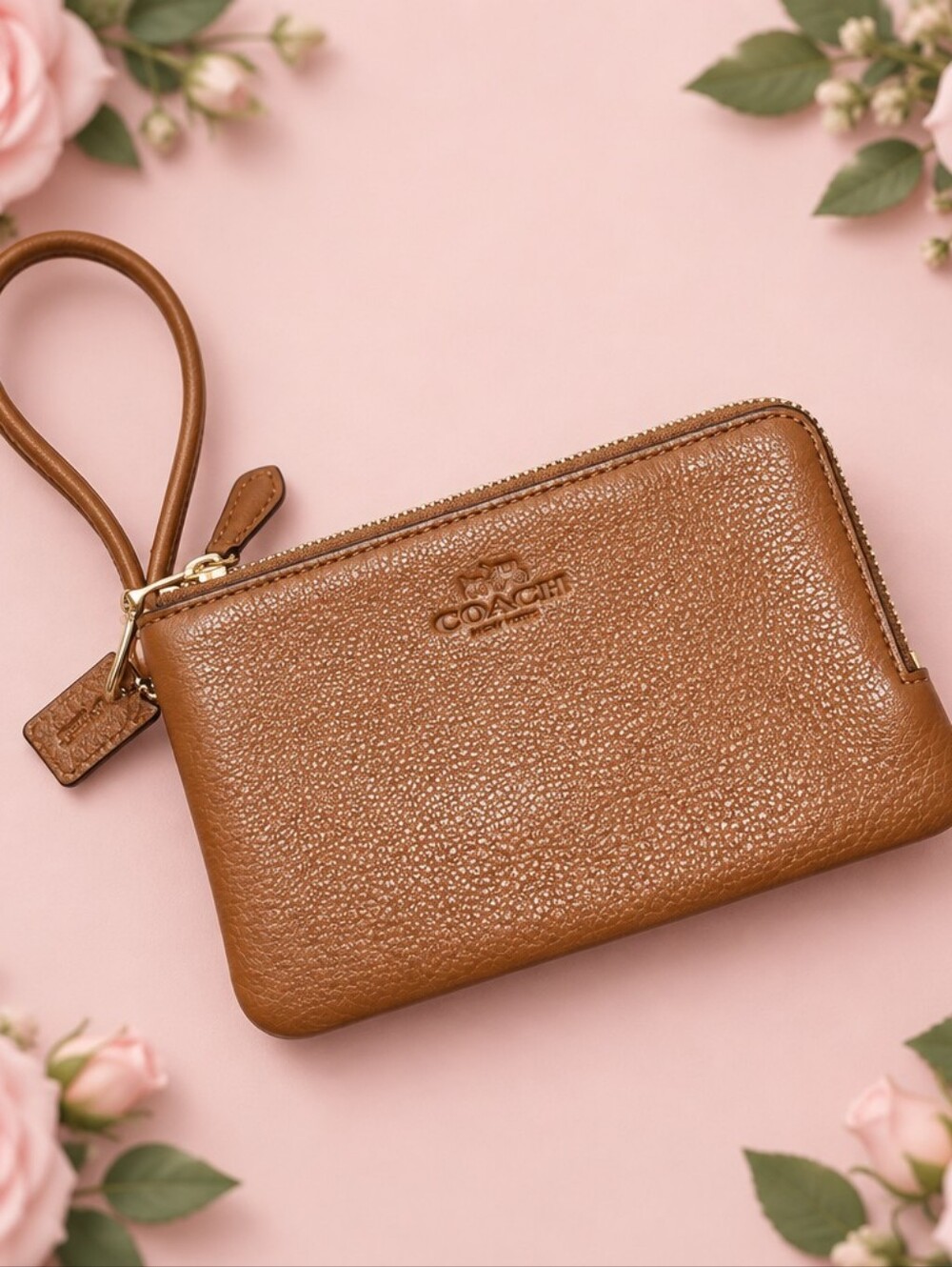 Coach Double Zip Wristlet Bag